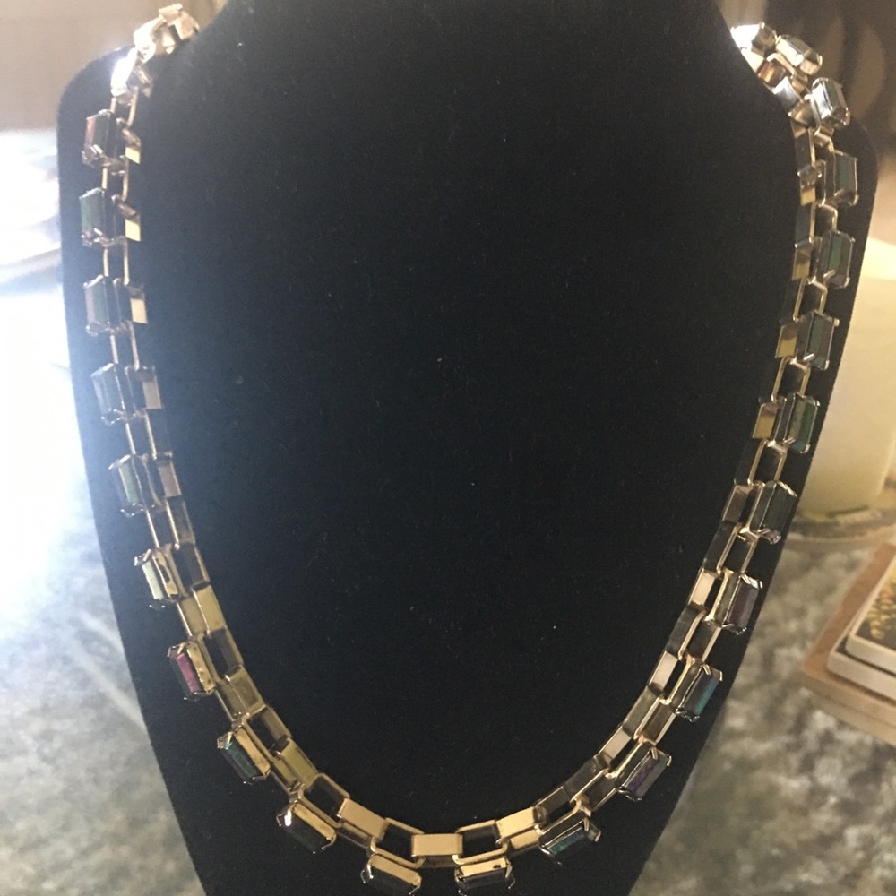 R & J Couture iridescent  Chain link Necklace